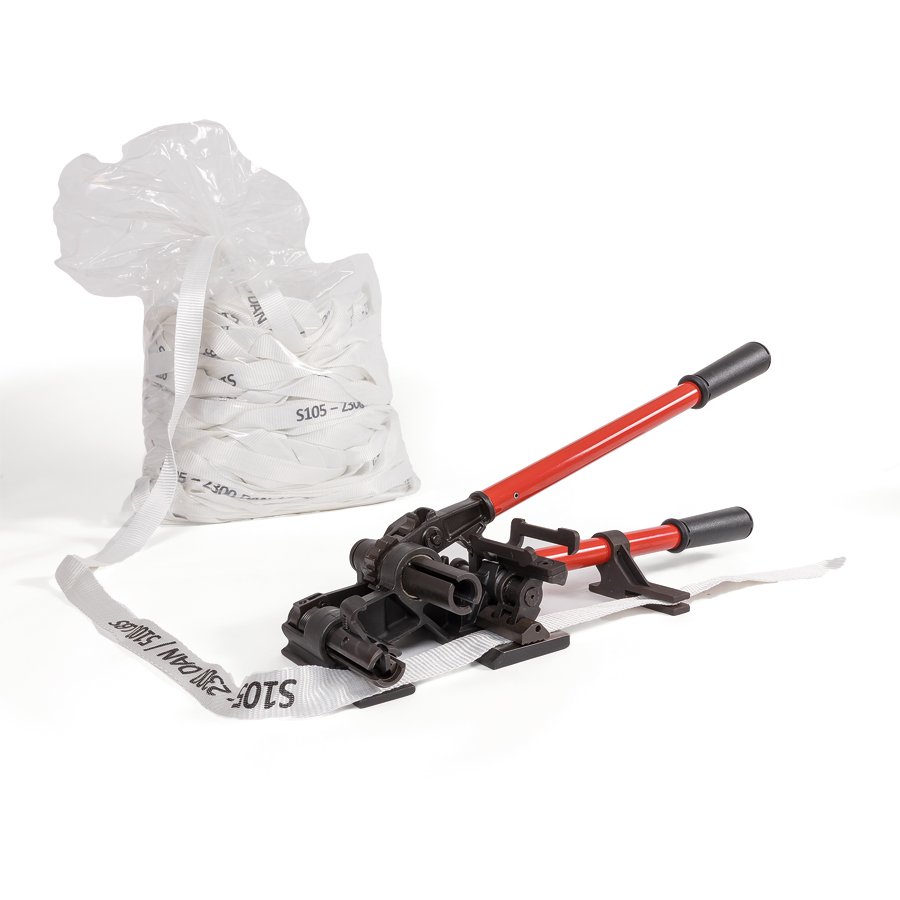 Manuelles Umreifungsgerät für textile Umreifungsbänder Manuelles Umreifungsgerät für textile Umreifungsbänder