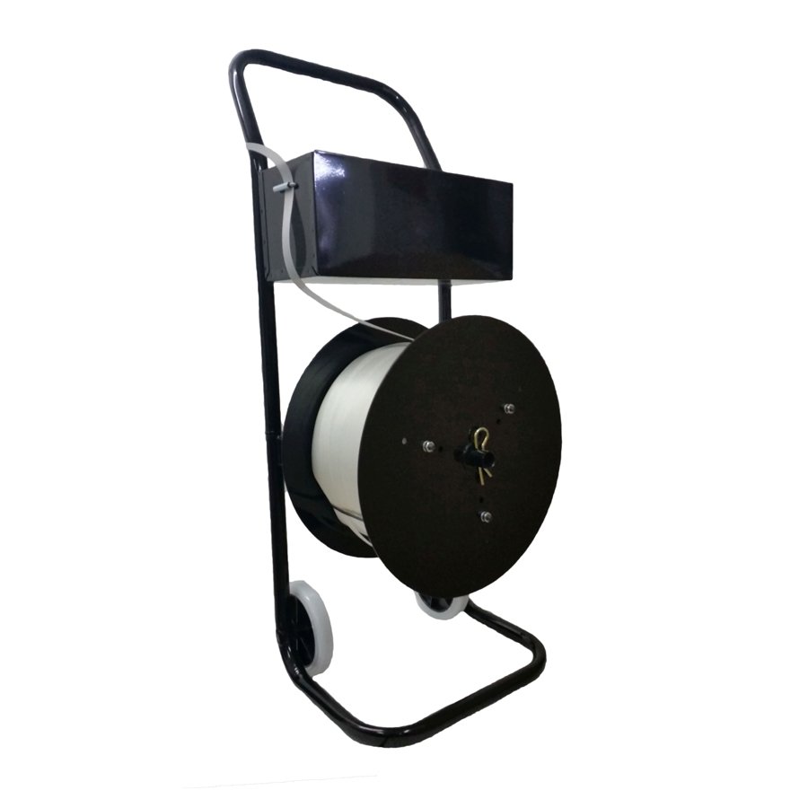 Fahrbarer Abrollwagen in stabiler Metallkonstruktion Fahrbarer Abrollwagen in stabiler Metallkonstruktion