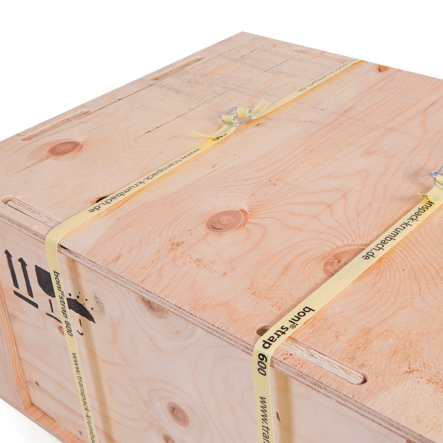 Das robuste und zugleich elastische Umreifungsband für schwere Packgüter mit empfindlichen Kanten Das robuste und zugleich elastische Umreifungsband für schwere Packgüter mit empfindlichen Kanten