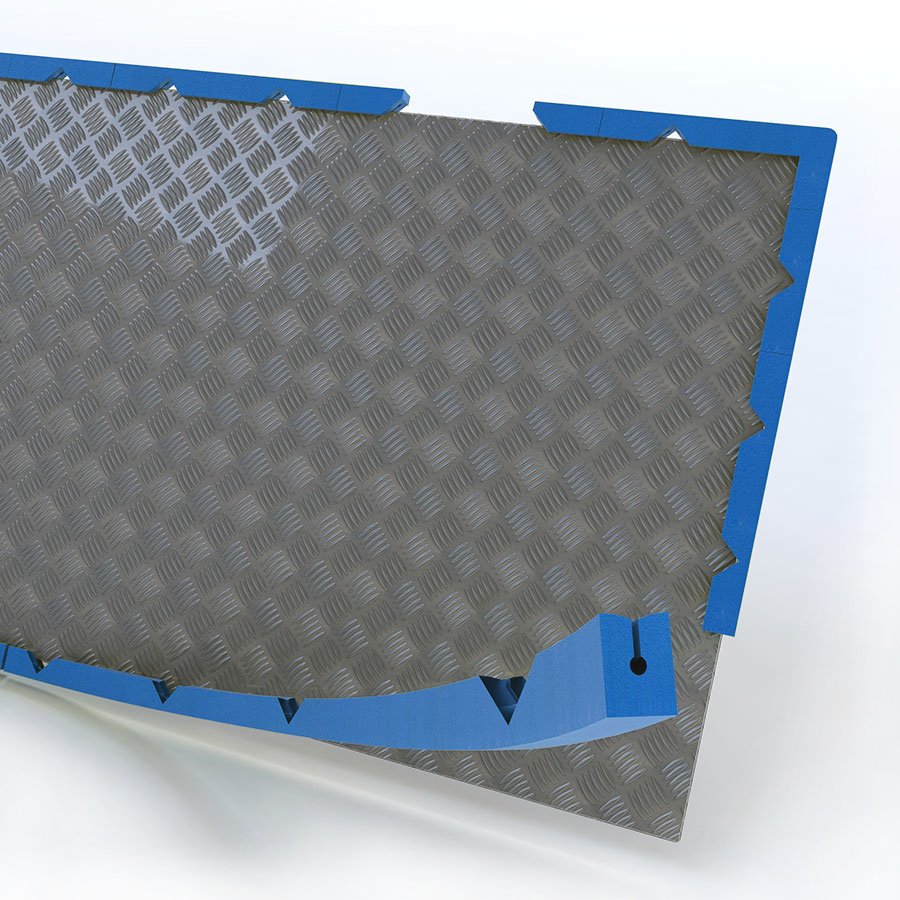 Flexibel einsetzbar Platte mit Edge Pad U-Profil