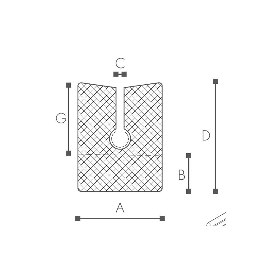 Abmessungen des Schaumprofils Typ EP CYC mit Lochverstrkung (siehe Preistabelle)