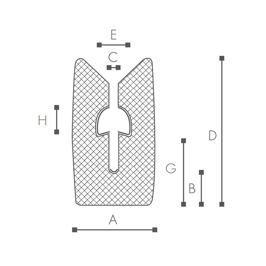 Abmessungen des Schaumprofils (siehe Preistabelle)