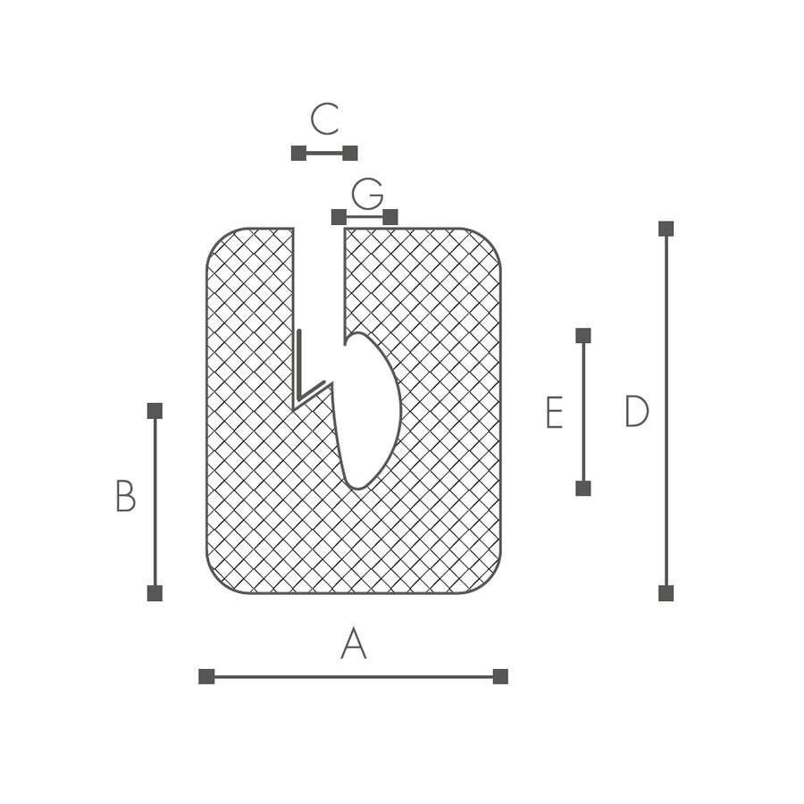 Abmessungen des Schaumprofils (siehe Preistabelle)