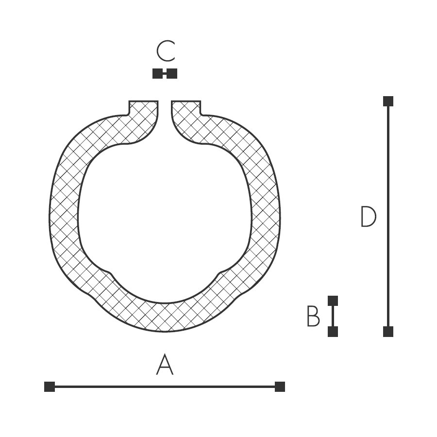 Abmessungen des Schaumprofils (siehe Preistabelle) Abmessungen des Schaumprofils (siehe Preistabelle)
