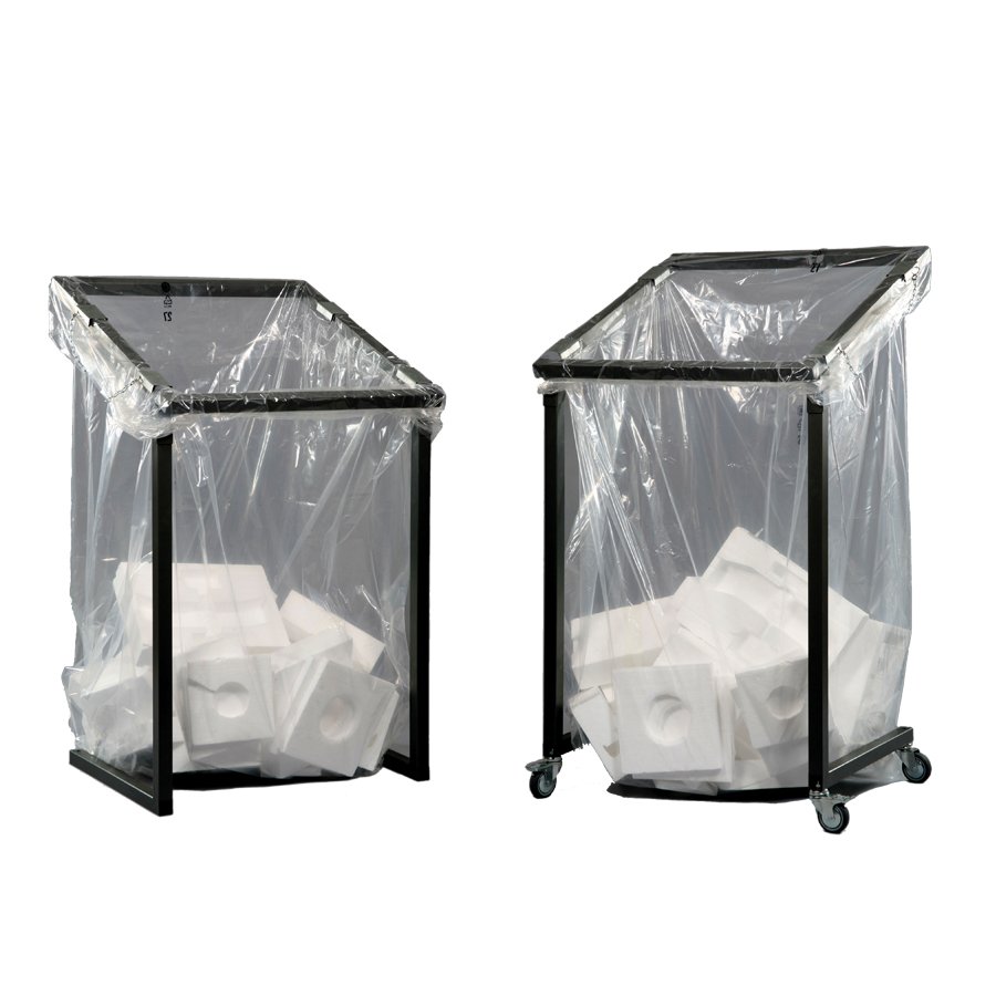 Praktisches Stahlgestell zum Einhängen von Seitenfalten-Abfallsäcken mit 1.000 Liter Volumen Praktisches Stahlgestell zum Einhängen von Seitenfalten-Abfallsäcken mit 1.000 Liter Volumen