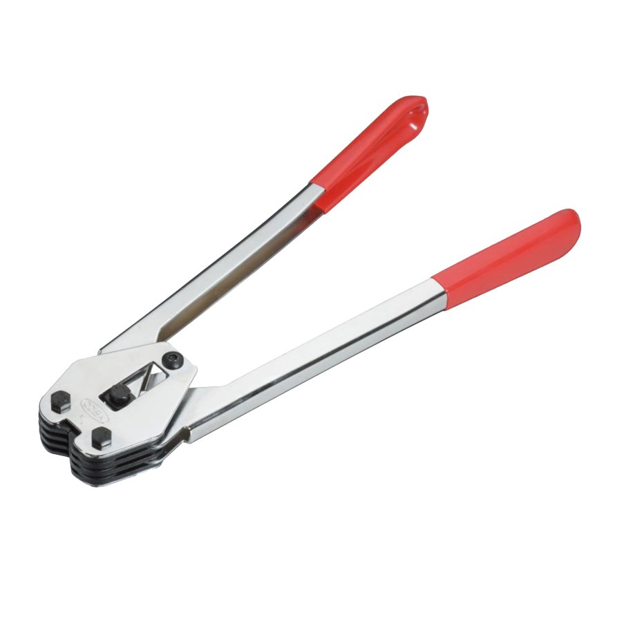 Starke Verschlusszange zum leichten Verschließen von PP-Umreifungsband mit Metallverschlussklemmen Starke Verschlusszange zum leichten Verschließen von PP-Umreifungsband mit Metallverschlussklemmen