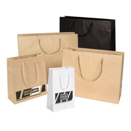 Papiertragetasche mit Baumwollkordel, individuell bedruckt