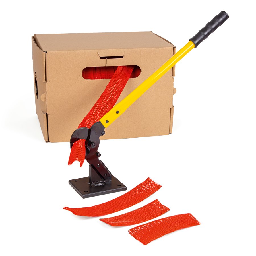 Mit dieser Schere gelingt das Zuschneiden von Netzschläuchen schnell und einfach Mit dieser Schere gelingt das Zuschneiden von Netzschläuchen schnell und einfach