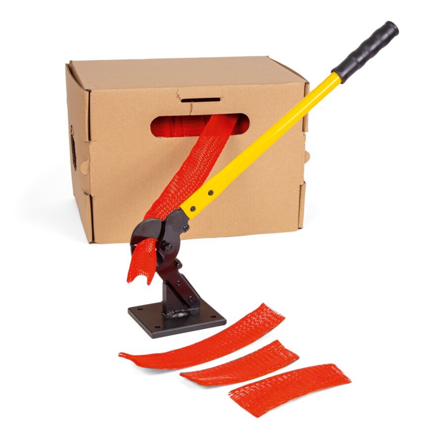 Einfaches Konfektionieren des Netzschlauchs mithilfe der Netzschlauch-Schere (Bestell-Nr. 7.0712) Einfaches Konfektionieren des Netzschlauchs mithilfe der Netzschlauch-Schere (Bestell-Nr. 7.0712)