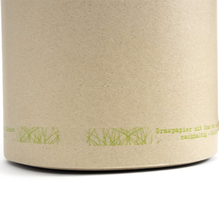 Der grne Aufdruck weist auf das enthaltene Graspapier hin