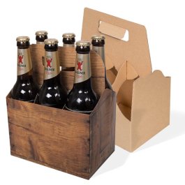 Flaschentrger aus Wellpappe fr 6 Flaschen