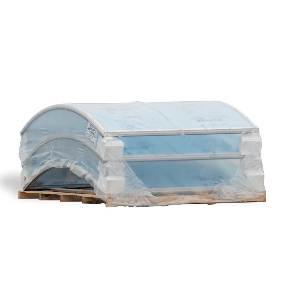 Transparente PE-Schrumpffolie als Rundum-Produktschutz fr groe Gter und Palettenware