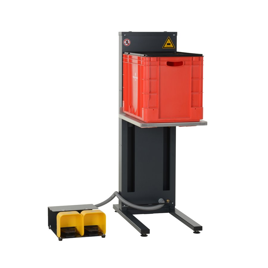 Der pneumatische Hublift ist dank Fußpedal einfach und leicht zu bedienen Der pneumatische Hublift ist dank Fußpedal einfach und leicht zu bedienen