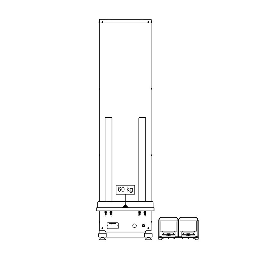 Maximale Flächenlast: 60 kg Maximale Flächenlast: 60 kg