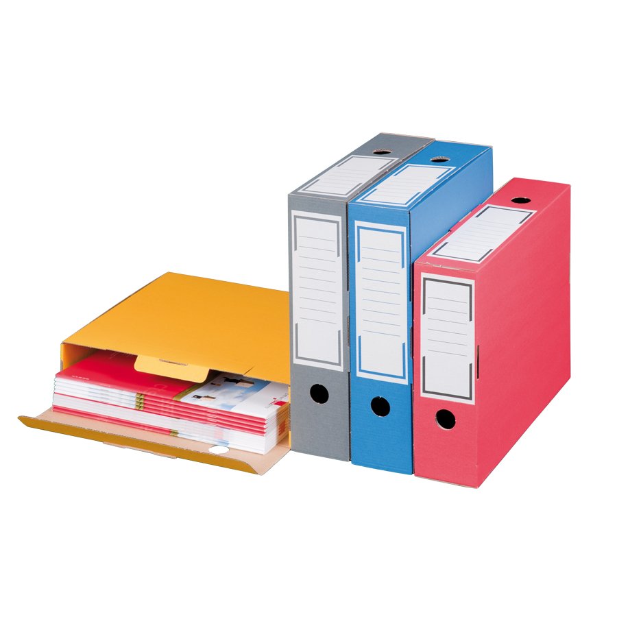 Die Archiv-Ablagebox ist in verschiedenen Farben erhältlich: Gelb, Grau, Blau, Rot, ... Die Archiv-Ablagebox ist in verschiedenen Farben erhältlich: Gelb, Grau, Blau, Rot, ...