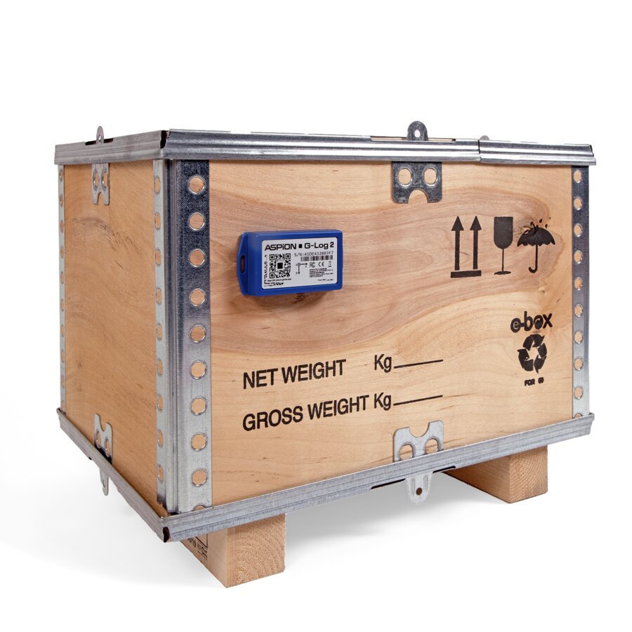 Der Schocksensor ist idealerweise direkt am Transportgut anzubringen und zeichnet alles Wichtige auf