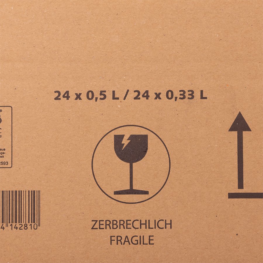 Mit aufgedrucktem Warnhinweis auf der Außenseite Mit aufgedrucktem Warnhinweis auf der Außenseite