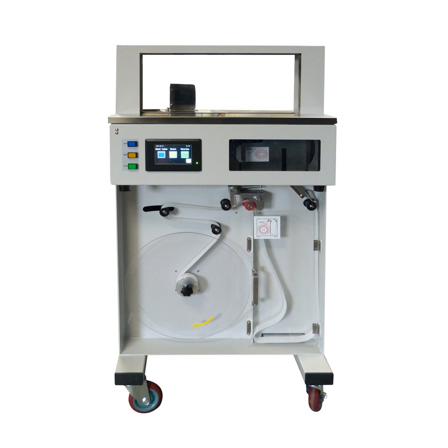 Front der Banderoliermaschine mit Unterbau Front der Banderoliermaschine mit Unterbau