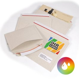 Kartonversandtaschen aus Graskarton, individuell bedruckt Kartonversandtaschen aus Graskarton, individuell bedruckt