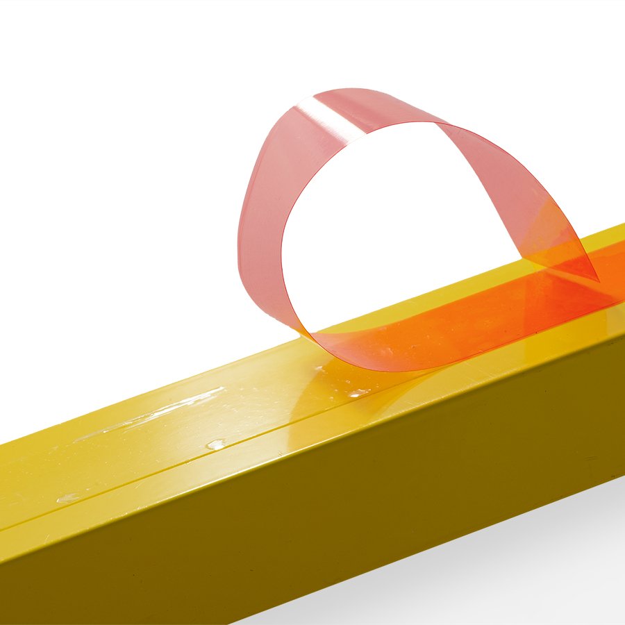 Transparentes Band, mit roter Abziehfolie Transparentes Band, mit roter Abziehfolie