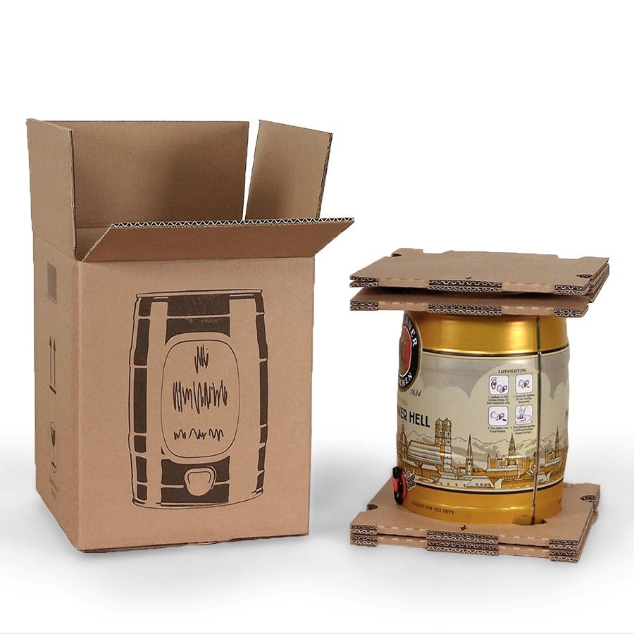 Wellpappverpackung bestehend aus drei Teilen, Karton inkl. zwei Falteinlagen Wellpappverpackung bestehend aus drei Teilen, Karton inkl. zwei Falteinlagen