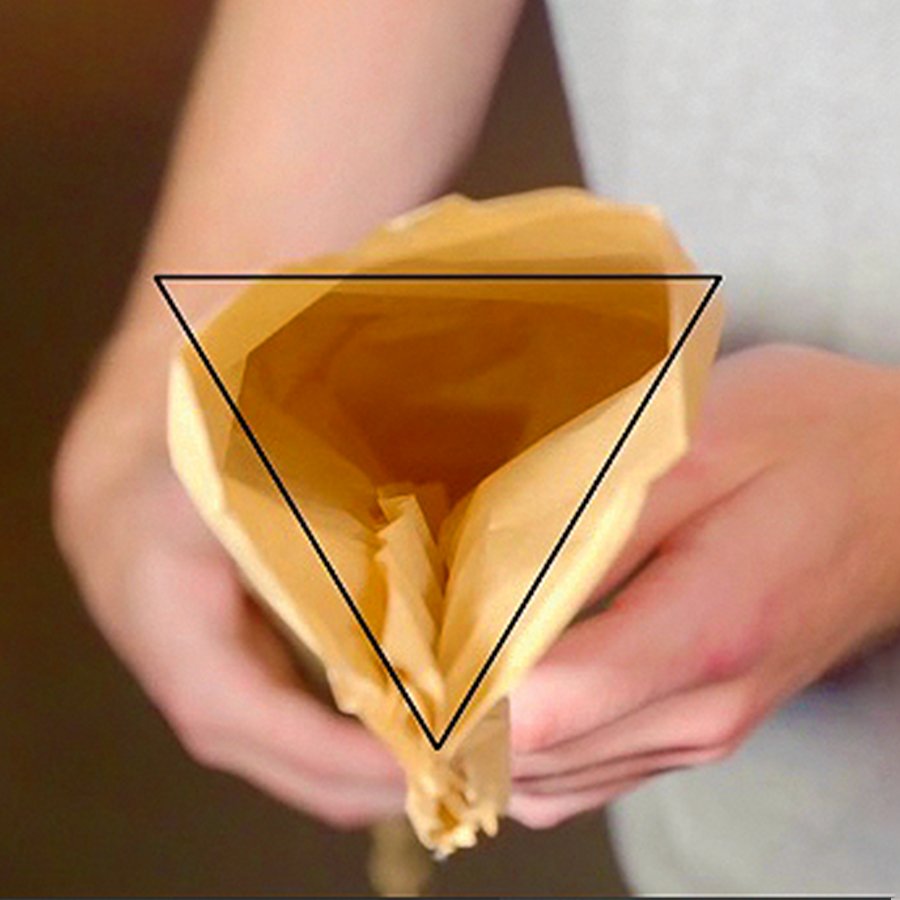 Dreieckige Form für Effizienz und Papierersparnis Dreieckige Form für Effizienz und Papierersparnis