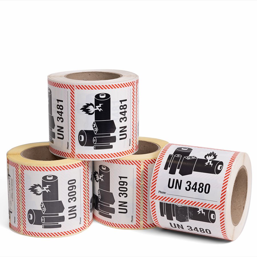 Vielfältige Auswahl an UN-Etiketten verfügbar Sammelaufnahme 4 Rollen UN-Etiketten