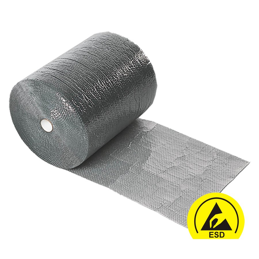 3-lagiger ESD-Luftpolsterfolie mit abschirmender Wirkung 3-lagiger ESD-Luftpolsterfolie mit abschirmender Wirkung