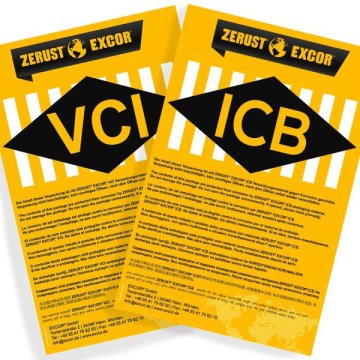 EXCOR VCI / ICB-Etiketten auf der praktischen Rolle zur Kennzeichnung VCI bzw. ICB geschützter Sendungen