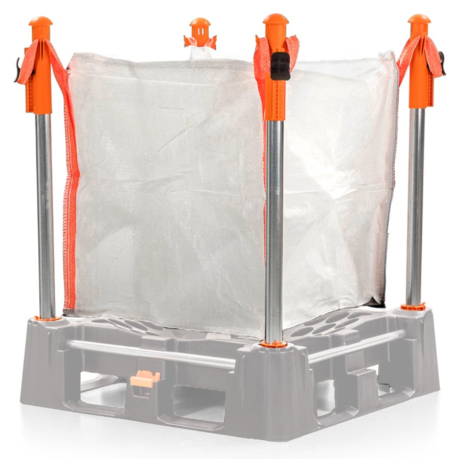 Ordentliche Lagerung von Big-Bags dank Rastkopfstndern