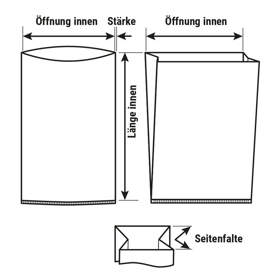 PE-Seitenfaltensack aus Regenerat 100% recycelt