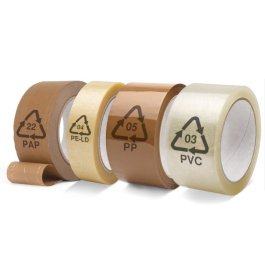 Paketband mit Recycling-Logos Paketband mit Recycling-Logos
