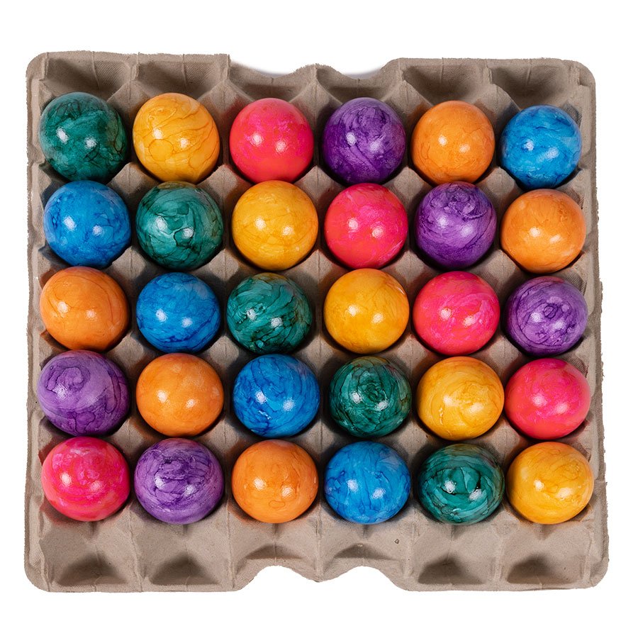 Exakte Größe zum Verschenken einer Eierlage mit 30 Eiern Exakte Größe zum Verschenken einer Eierlage mit 30 Eiern