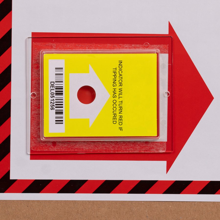 Kippindikator färbt sich rot Rote Hinweisanzeige bei gekipptem Indikator.