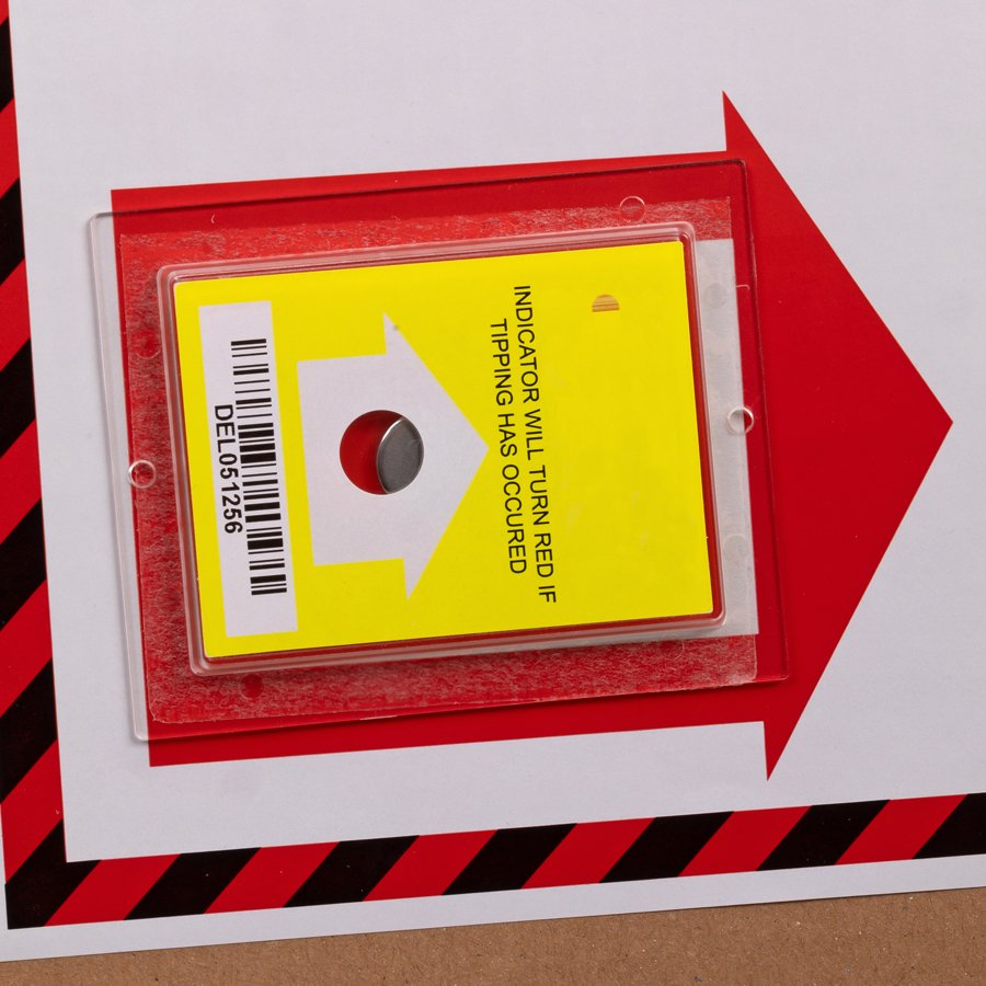 Gekippter Indikator löst langsam aus Anwendungsbild: Indikator wird gekippt - färbt sich langsam rot