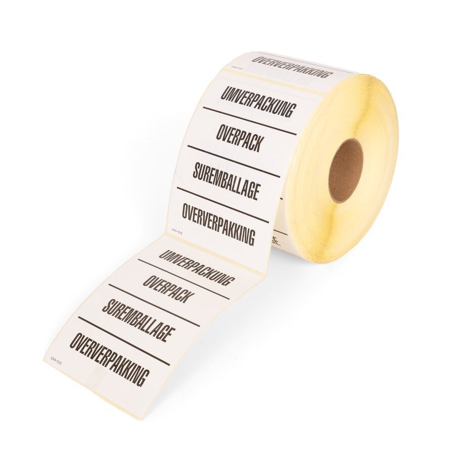 Hinweis-Etiketten Umverpackung, 4-sprachig