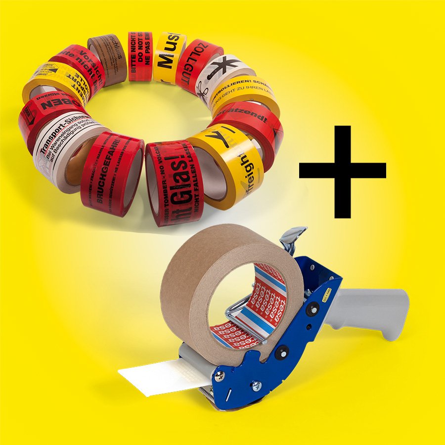 Warklebeband + Abroller Warnklebeband verschiedene Ausführungen plus Abroller