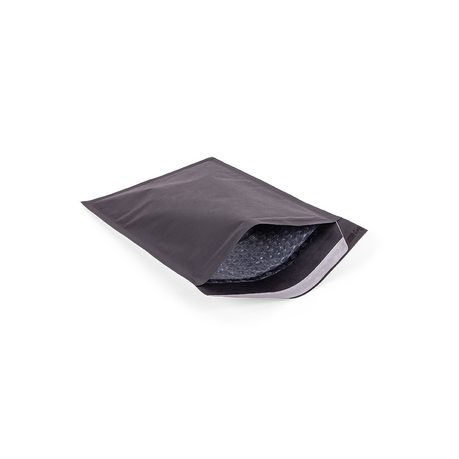 Schlicht und Edel Luftpolster-Versandtasche in Schwarz