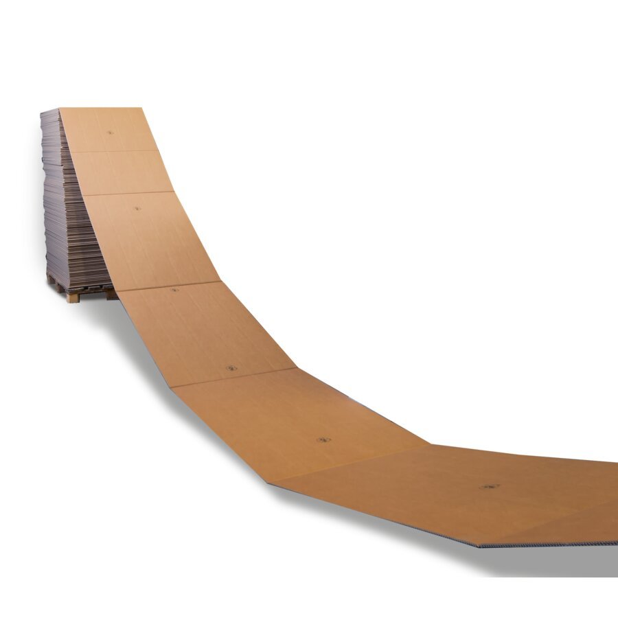 Auf einer Palette befinden sich 300 Meter Wellpappe