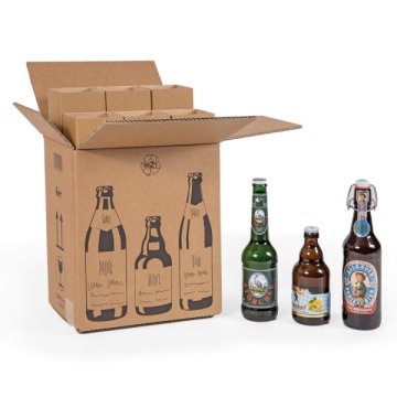 Zertifizierte Bierflaschenkartons je nach Ausführung für 3 bis 12 Bierflaschen