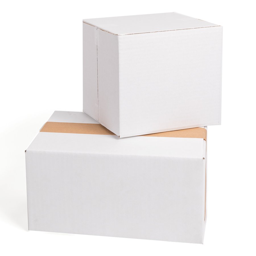 Ein weißer Faltkarton fällt gleich auf. weiße Karton Faltschachteln