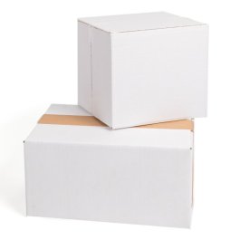 Ein weißer Faltkarton fällt gleich auf. weiße Karton Faltschachteln