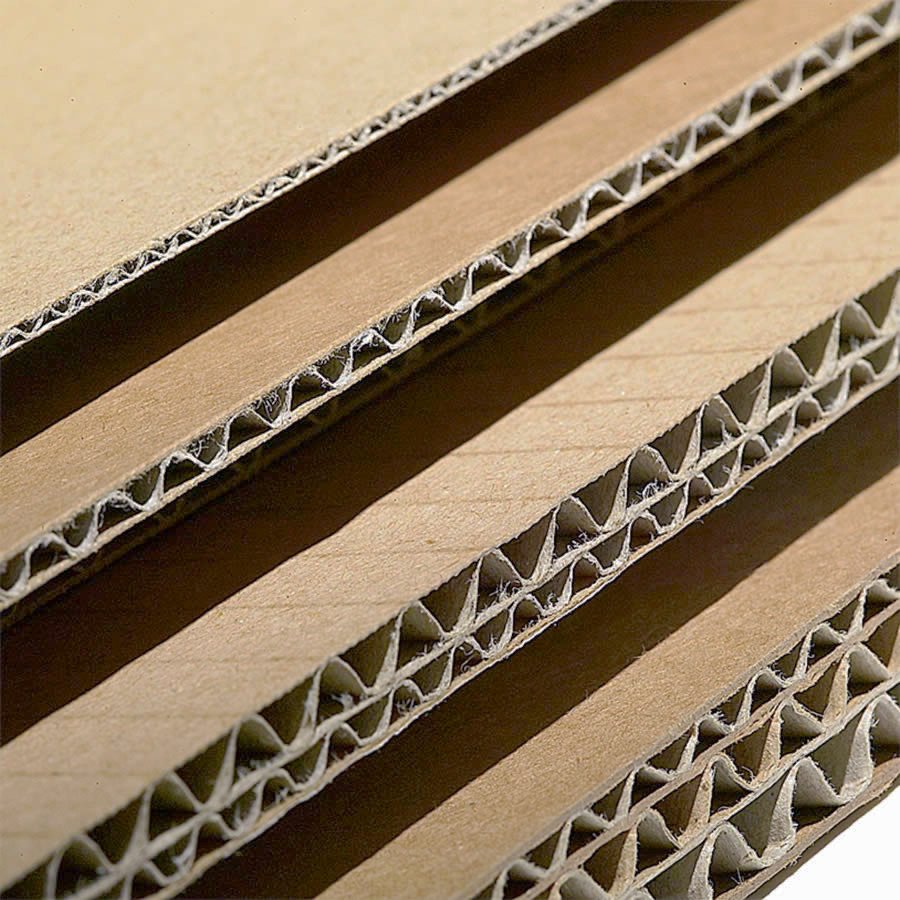 1 Wellpappe mit E-Welle, 2 Wellpappe 1-wellig, 3 Wellpappe 2-wellig, 4 Wellpappe 3-wellig 1 Wellpappe mit E-Welle, 2 Wellpappe 1-wellig, 3 Wellpappe 2-wellig, 4 Wellpappe 3-wellig