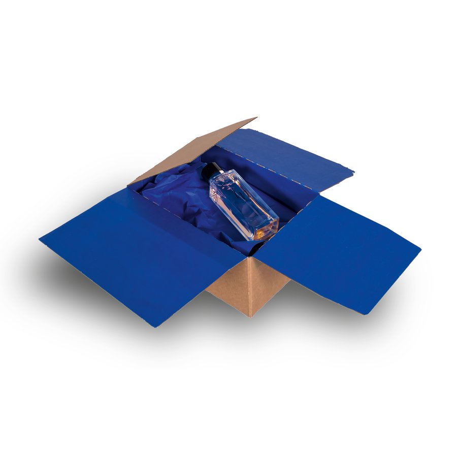 Die Innenseite dieses Faltkarton ist gesamtflächig eingefärbt worden mit inneren Flächenbedruckung möglich