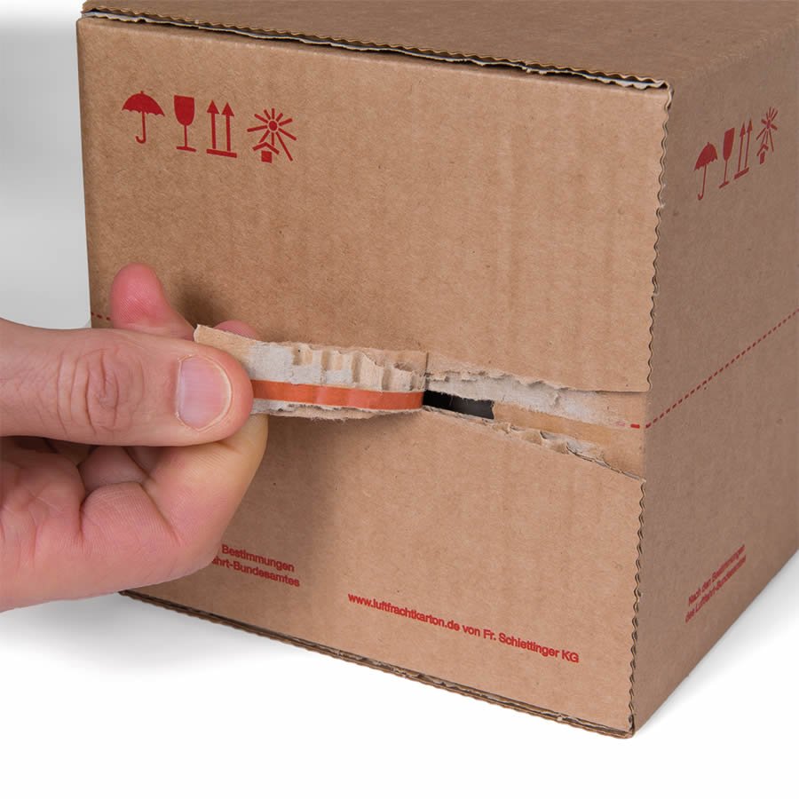 Bequemes Öffnen an der ringsum laufenden Perforation Bequemes Öffnen an der ringsum laufenden Perforation