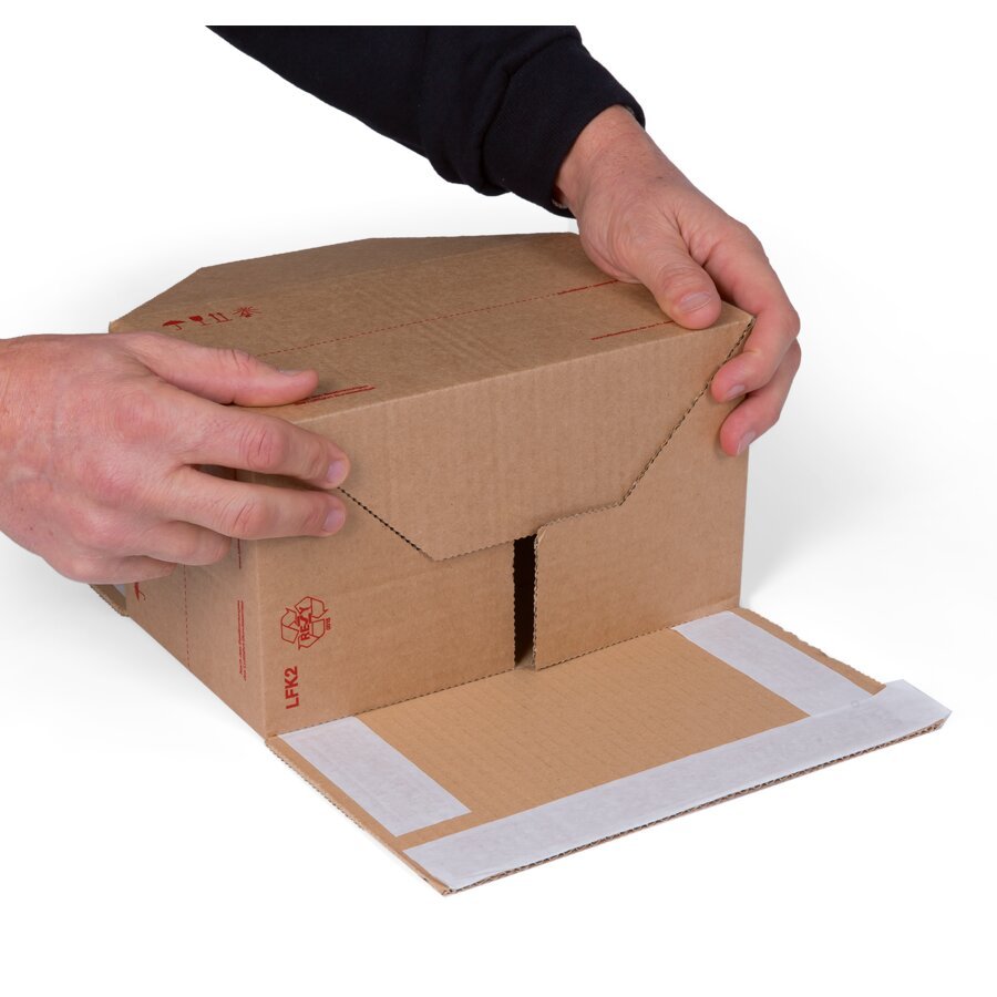 Vollabschlieende Deckelklappen nach innen falten...