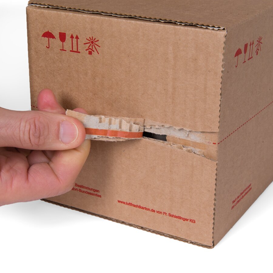 Bequemes ffnen an der ringsum laufenden Perforation