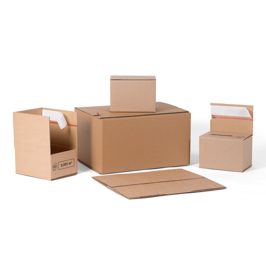 Faltkarton mit Selbstklebe-Verschluss Faltkarton mit Selbstklebe-Verschluss