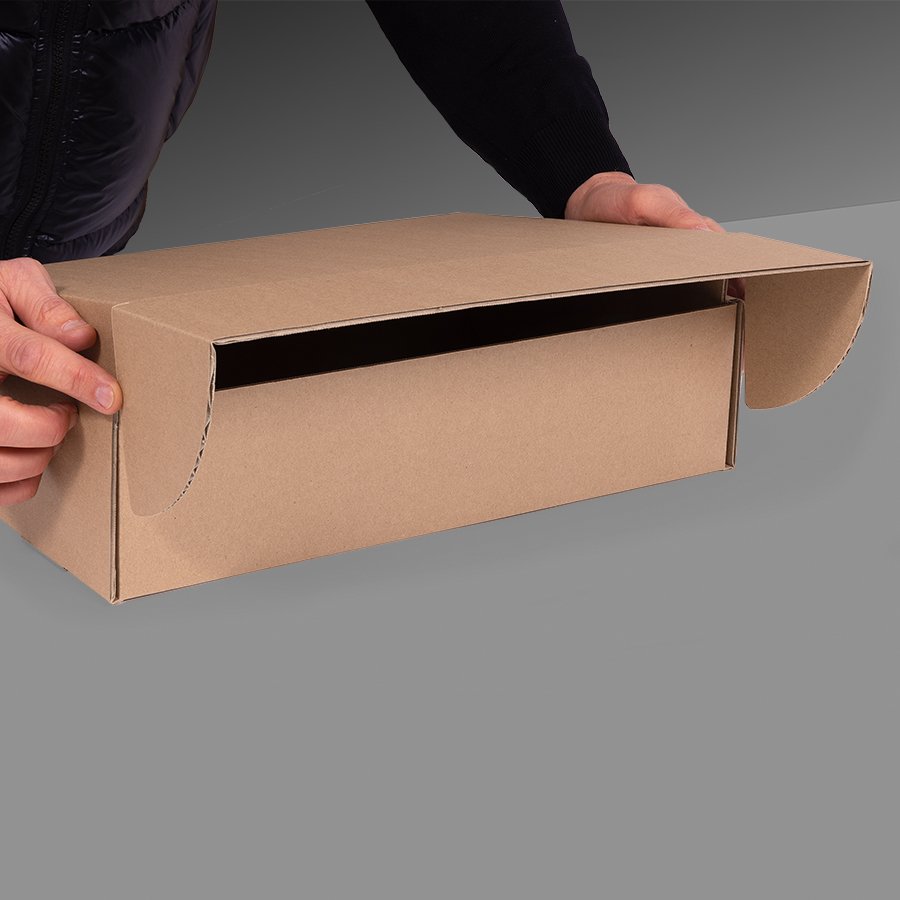 Mithilfe der Einstecklaschen am Deckel der Schachtel lässt sich die Klappschachtel schnell schließen Mithilfe der Einstecklaschen am Deckel der Schachtel lässt sich die Klappschachtel schnell schließen