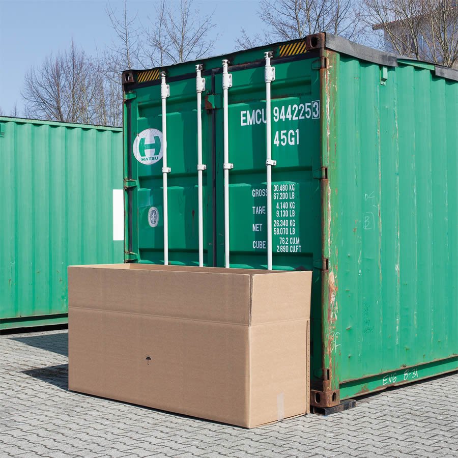 Faltkarton für Übersee-Container Faltkarton für Übersee-Container